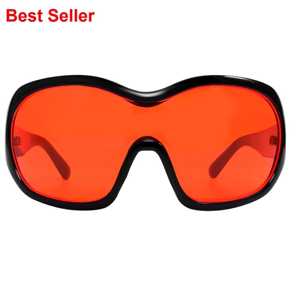 Oversized Wrap Around Shield Sunglasses Retro Round Festival Glasses